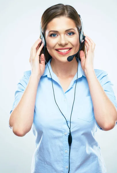 Smiling customer support operator Stock Photo