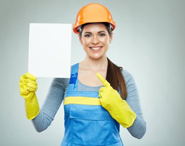 Beyaz tabela ile kadın Oluşturucu