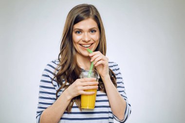 portakal suyu izole içmek kadın 