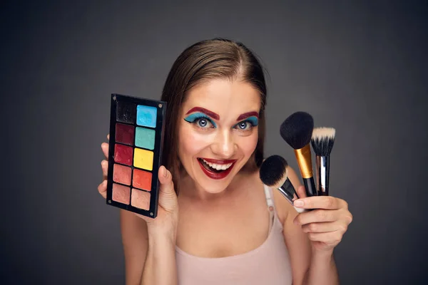 Crazy make-up artiest met clown ergste make-up. — Stockfoto