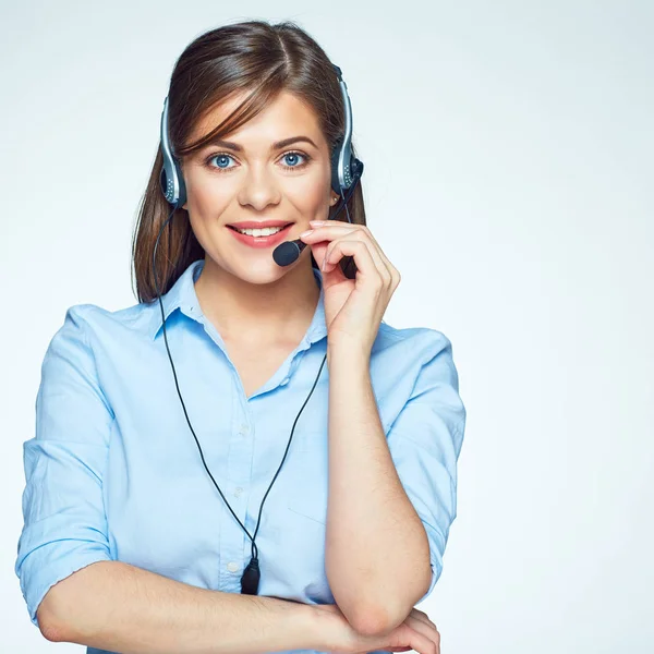 Smiling call center operator. Business woman. — Stock Photo, Image