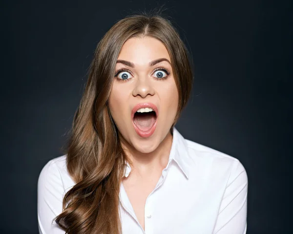 Mujer feliz cara retrato aislado . — Foto de Stock