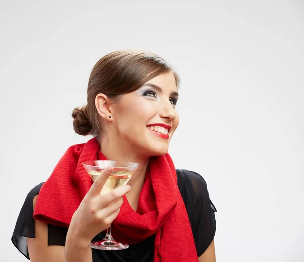 Portret van mooie vrouw met cocktailglas. — Stockfoto