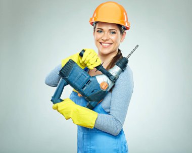 Matkap aracı tutan kadın Oluşturucu