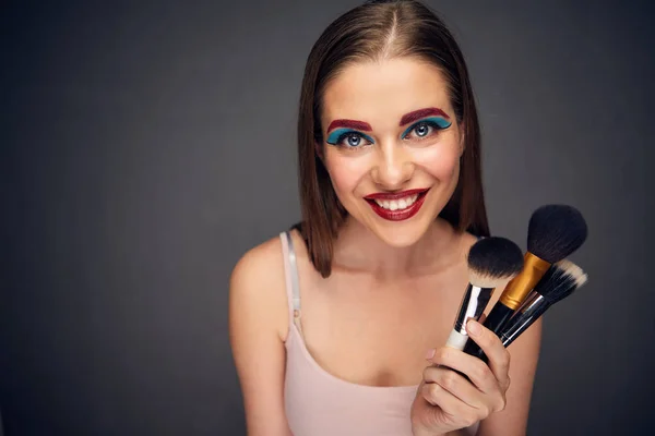 Artista con payaso peor maquillaje — Foto de Stock