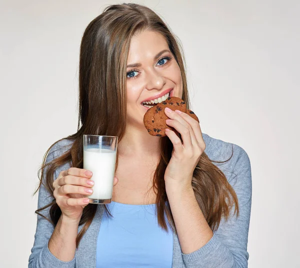 Attractive woman biting cookie — Stock Photo, Image