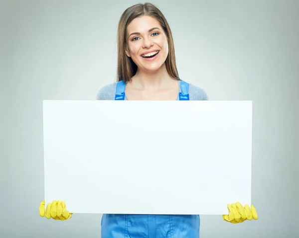 Kadın Oluşturucusu holding beyaz bayrak — Stok fotoğraf