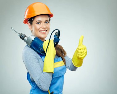 Matkap aracı tutan kadın Oluşturucu