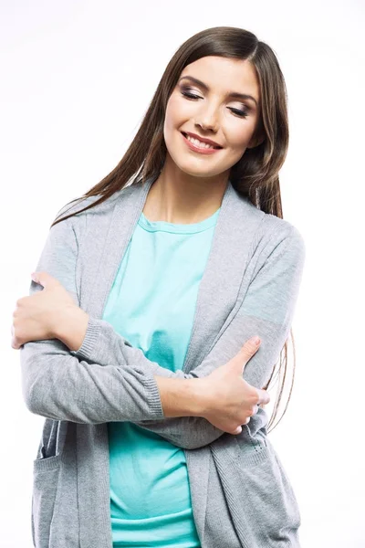 Retrato Una Mujer Yong Soñando Con Los Ojos Cerrados Retrato — Foto de Stock