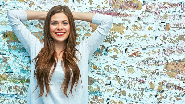 Belo Retrato Mulher Jovem Menina Feliz — Fotografia de Stock