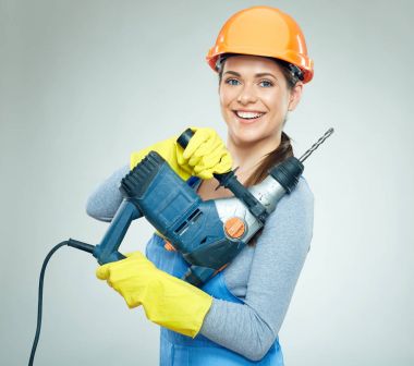 Kadın Oluşturucusu portre matkap aracı ile. 