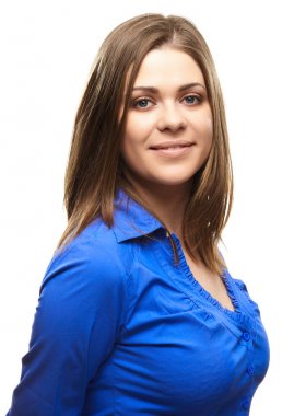 genç kadın stüdyoda beyaz arka plan üzerinde poz portresi 