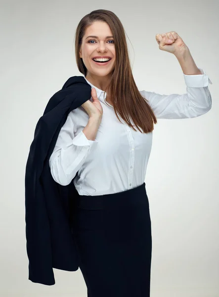 Successful businesswoman wearing suit. isolated — Stock Photo, Image
