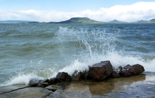 Stormiga sjön balaton, Ungern — Stockfoto