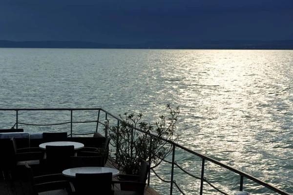 Detalle Del Restaurante Lago Balaton Hungría Balatonfoldvar — Foto de Stock