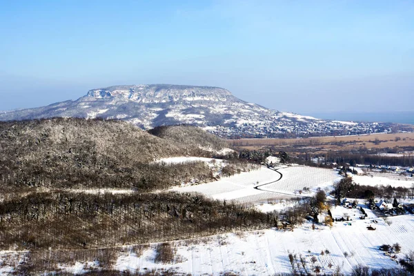 Badacsony Зимой Озере Балатон Венгрия — стоковое фото