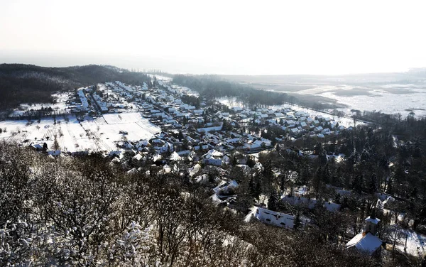 Szigliget Balaton Winter Ungarn lizenzfreie Stockbilder