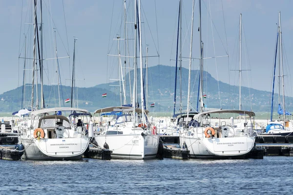 Yacht Port Lake Balaton May 2018 Hungary Balatonfenyves — Stock Photo, Image