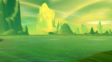 3D render fantezi yabancı gezegen