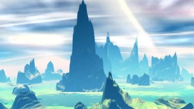 3D render fantezi yabancı gezegen