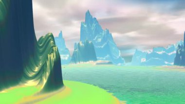 3D render fantezi yabancı gezegen