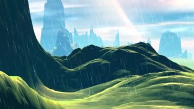 3D render fantezi yabancı gezegen