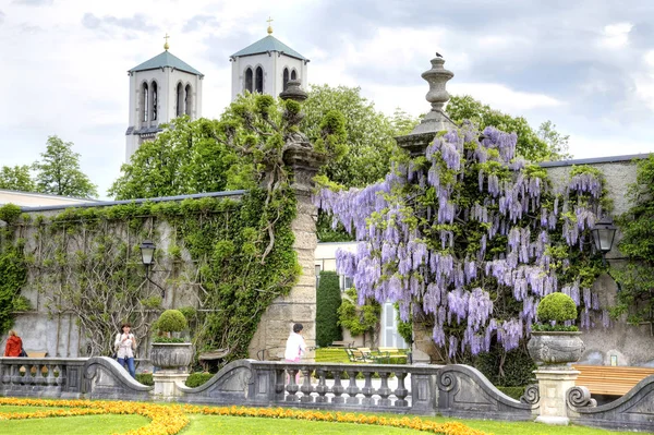 Salzburgo, um jardim é Mirabelle (Mirabelgarten ) — Fotografia de Stock