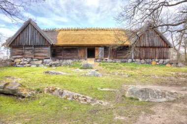 Djurgarden Adası, Stockholm. Skansen Müzesi. Ahır