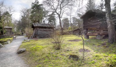 Djurgarden Adası, Stockholm. Skansen Müzesi. Ahır