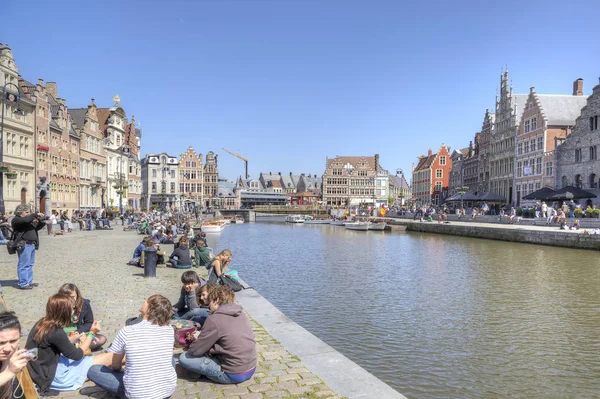 Stadt Gent. Stadtlandschaft — Stockfoto