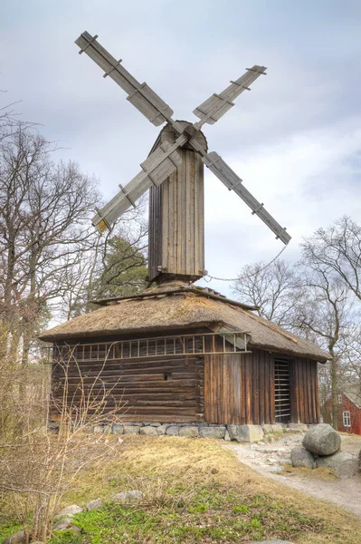 Den ön av Djurgården, Stockholm. Skansen-Museum. Mill — Stockfoto