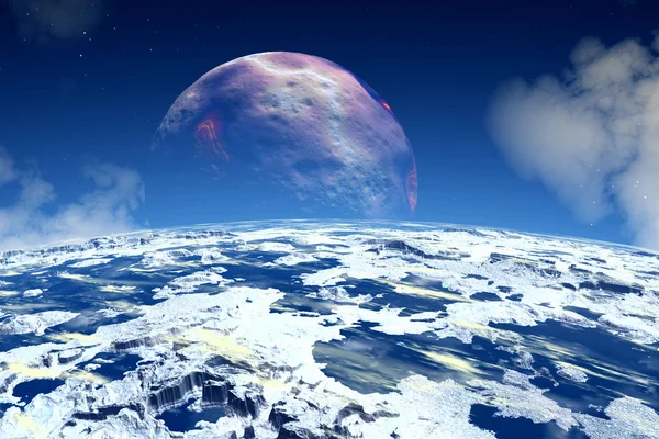 ファンタジー エイリアンの惑星。月。3 d レンダリング — ストック写真
