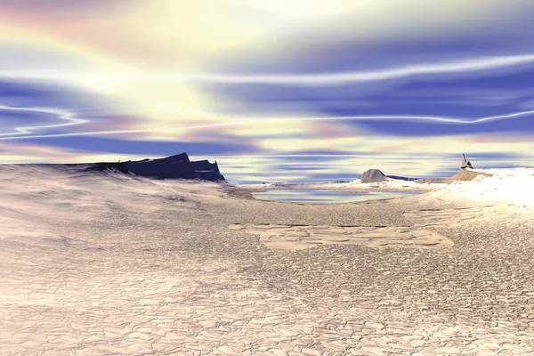 판타지 외계 행성입니다. 문입니다. 3 차원 렌더링 — 스톡 사진