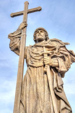 Borovitskaya Meydanı. Moskova. Vladimir Sviatoslav anıt