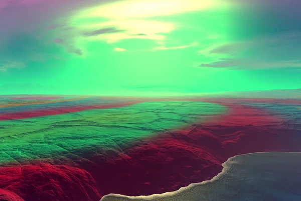 ファンタジー エイリアンの惑星。3 d イラストレーション — ストック写真