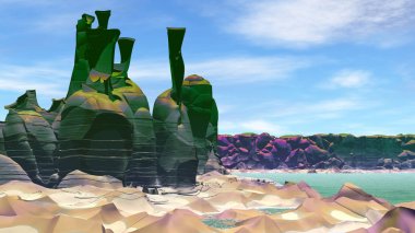 Fantezi uzaylı gezegenine. 3D render