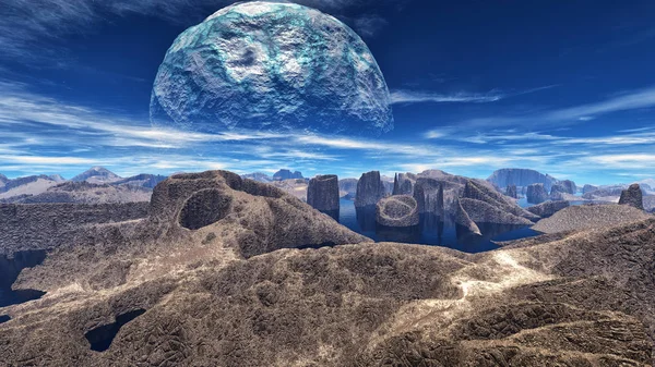 Fantasy alien planet. 3D rendering — Stock Photo, Image