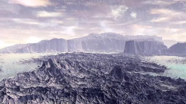 낯선 행성입니다. 바위 그리고 비입니다. 애니메이션입니다. 4 — 비디오
