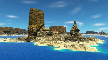 Fantezi uzaylı gezegenine. 3D render