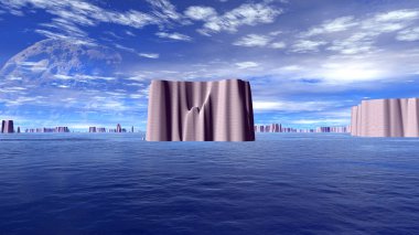 Fantezi uzaylı gezegenine. 3D render