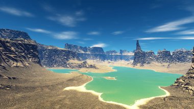 Fantezi uzaylı gezegenine. 3D render