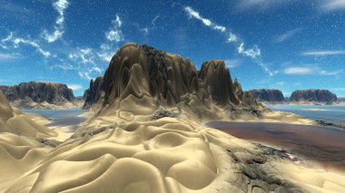 Fantezi uzaylı gezegenine. 3D render