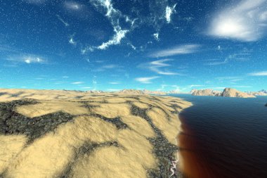 Fantezi uzaylı gezegenine. 3D render