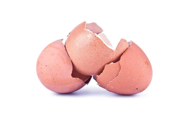 Casca de ovo no fundo branco — Fotografia de Stock