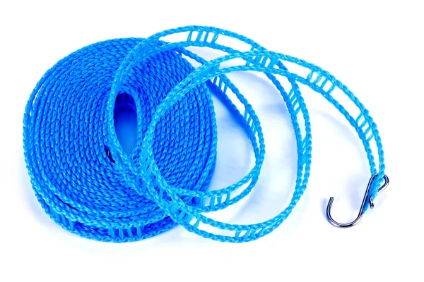 蓝色现代晾衣绳 — 图库照片