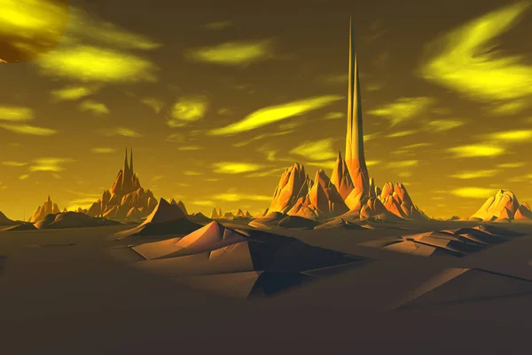 ファンタジー エイリアンの惑星。3 d レンダリング — ストック写真