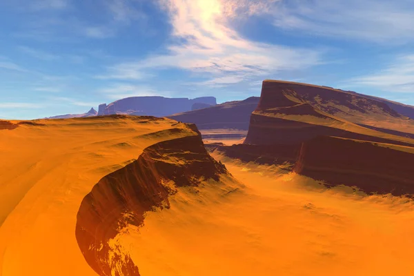 Alien Planet. Felsen und Himmel. 3D-Darstellung — Stockfoto