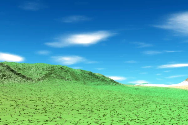 Planeta Alienígena. Pedras e céu. Renderização 3D — Fotografia de Stock