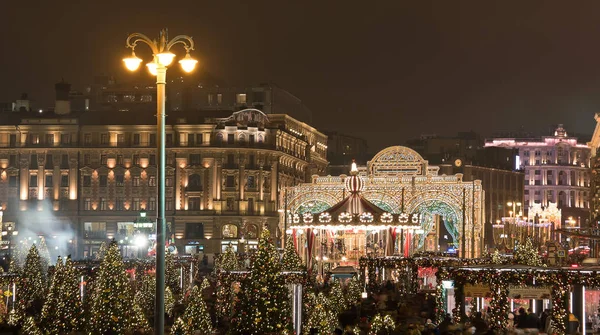 Moskwa. Nowy rok plac Maneżowy — Zdjęcie stockowe