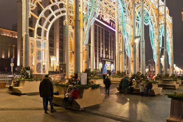 Moscow. New years Manezhnaya Square — Stock Photo, Image